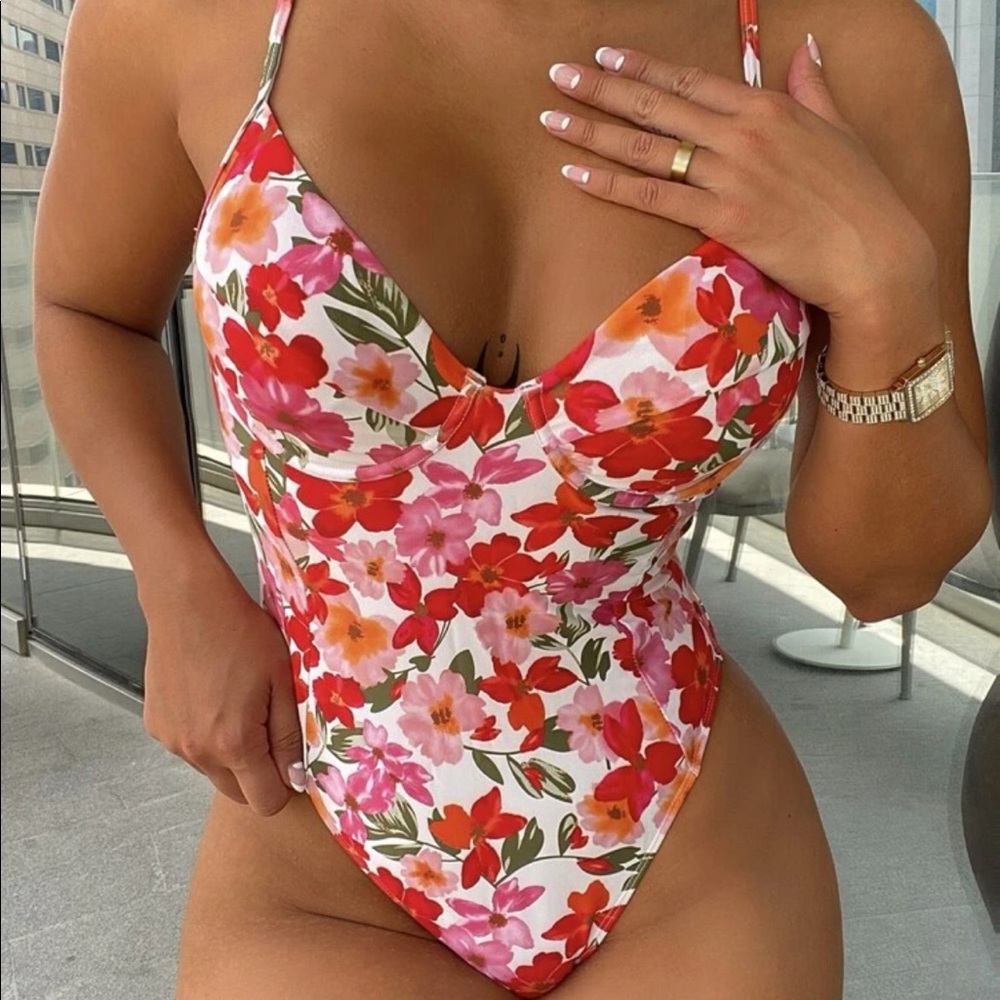 SHEIN Floral Swimsuit NWOT
